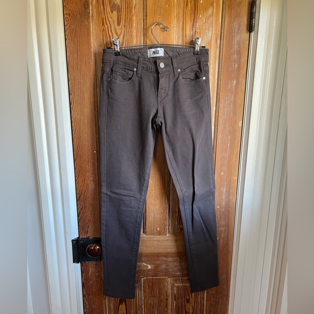 PAIGE size 25 Skyline Skinny Jeans Dark Gray/Grey - perfect condition!